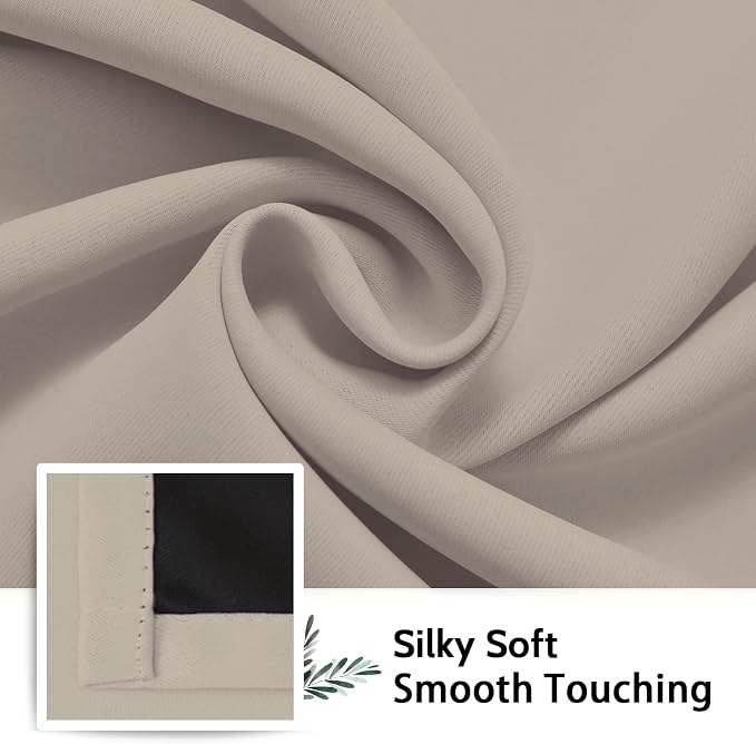 SimpleHome Natural 100% Blackout Curtains Room Darkening Living Room 84L | - Image 7