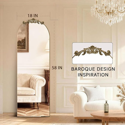 MISSDAY Vintage Baroque Full Length Mirror, Full Metal Frame Stand Up Retro - Image 2