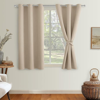 Short Blackout Curtains for Bedroom, 42 x 45 Inch, 2 Panels | Thermal Insulated - Image 8