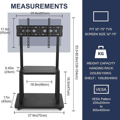 Maiproo Rolling TV Stand with Wheels - Image 5