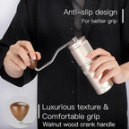 Manual Coffee Grinder with Numerical External Adjustable Setting, Capacity 30g with CNC Stainless Steel Conical Burr (gold)