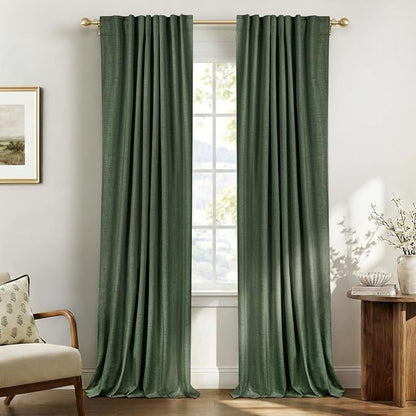 Linen Textured Total Blackout Curtains by 100BlackoutShield