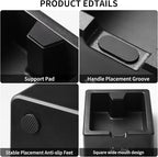 Bincoo Square Espresso knock Box 16cm /6.3 Inch Barista Style Coffee Knock Box for Grounds with Anti-Slip Base, Multi-functional Sturdy Espresso Dump Bin for Home/Office.. (black)