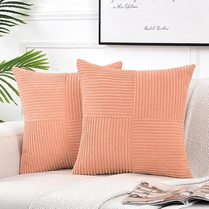 Fancy Homi 2 Packs Peach Samll Decorative Throw Pillow Covers 12x12 Inch by Fancy+Homi
