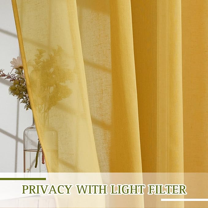 NICETOWN Kitchen Curtains 45 inch Length, Grommet Short Curtains Semi Sheer - Image 4
