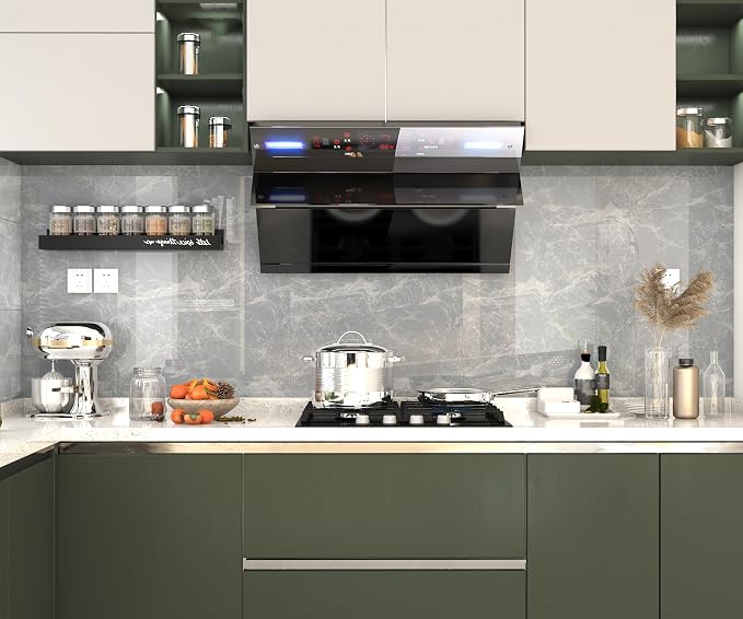 Marble Contact Paper 15.7" x 393" Grey Wallpaper Marble Peel and Stick Wallpaper - Image 3
