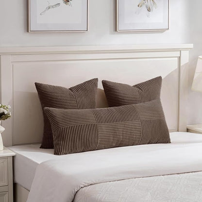 Fancy Homi 2 Packs Dark Brown Decorative Throw Pillow Covers 18x18 Inch - Image 5