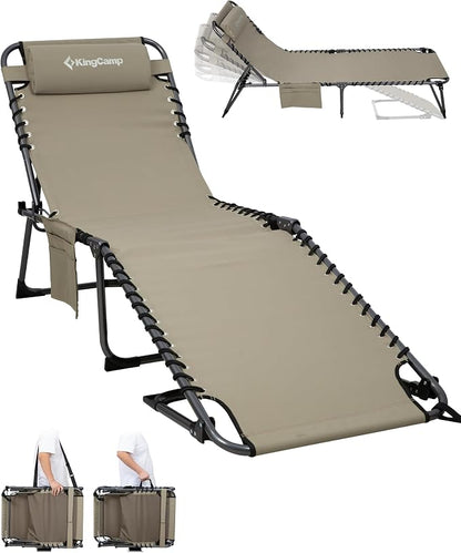 KingCamp Lounge Chair Outdoor, 400LBS Tanning Chairs by KingCamp