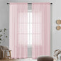 Blush Pink Sheer Curtains 90 Inches Long 2 Panels by OVZME