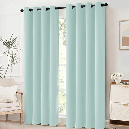 Yakamok Room Darkening Curtains 52x96 inch Length Aqua-Living Room | 2 panels - Image 2