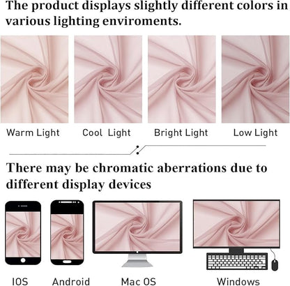 Blush Pink Sheer Curtains for Bedroom 90 Inches Long 2 Pcs, Rod Pockets Window - Image 5