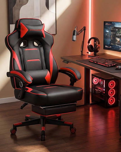 GTPLAYER Gaming Chair with Footrest, Big and Tall Game Chair 350lb Racing Style - Image 2