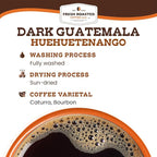 Fresh Roasted Coffee, Dark Guatemala Huehuetenango, Dark Roast, 24 Pods for K Cup Brewers