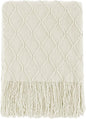 BOURINA Beige Throw Blanket 50x60 Inches Throw Textured Solid Soft Sofa Couch by BOURINA