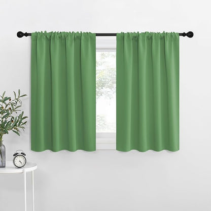 NICETOWN RV Blackout Curtains for Camper Windows, Froest Green, Kitchen Curtains by NICETOWN
