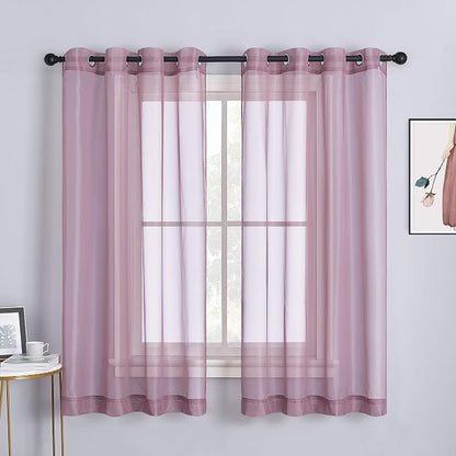 NICETOWN Bedroom Sheer Curtains 63 inch Length by NICETOWN
