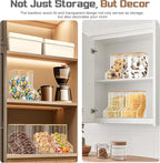 TCJJ Coffee pod organizer with bamboo lid, transparent k cup holder, 170 cubic inches capacity, can be placed on a tabletop or mounted on a wall, compatible with Nestlé coffee pod.