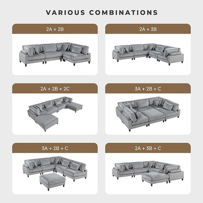 Lexicon 120 Inch Modular Sectional Sofa - Image 5