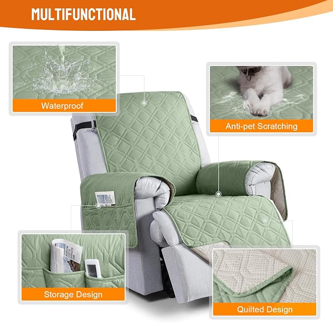 VANSOFY 100% Waterproof Recliner Chair Covers, Recliner Cover Non-Slip Dog - Image 5