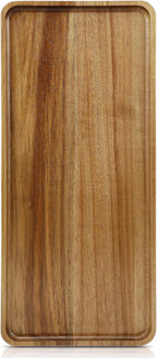 1 pcs 15.7" x 7" Large Solid Acacia Wood Serving Trays Rectangular Wooden Serving Platters Natural Wooden Boards for Bar Coffee Party