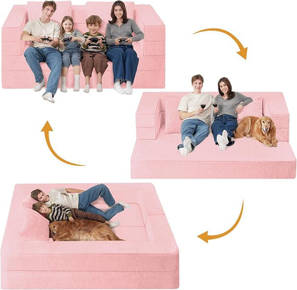 Futon Sofa Bed with Pillow, 3-in-1 Sleeper Sofa Bed with Removable Cover - Image 4