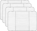 P&P CHEF Baking Cooling Rack Set for Cooking Roasting, 4-Piece Stainless Steel Wire Racks for Oven Use, Healthy & Dishwasher Safe, Rectangle, 16.6 Inch