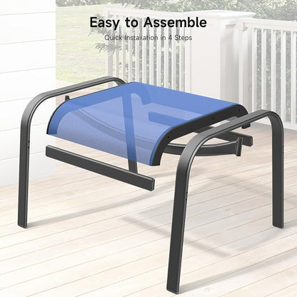 ONBRILL Outdoor Ottoman Set of 2, All Weather Outdoor Foot Stool - Image 8