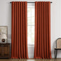 MIULEE Fall 100% Blackout Linen Curtains 42 x 96 Inch Burnt Orange 2 Panels | by MIULEE