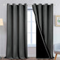 Yakamok Dark Grey 100% Blackout Curtains 108 Inches Long 52" Wide 2 Panels | by Yakamok