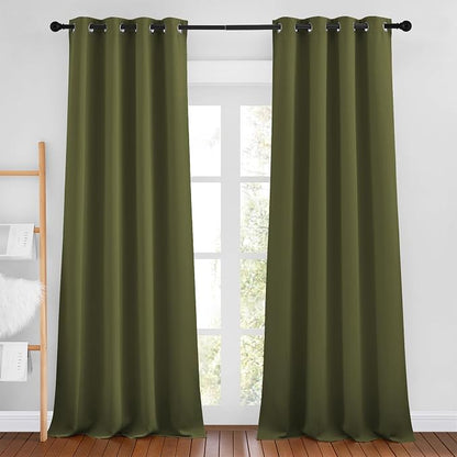 NICETOWN Olive Curtains 96 inches Long, Grommet Thermal Insulated Room by NICETOWN