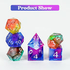 KISREL Dice Resin Molds, DND Dice Set and Organizer Box Epoxy Resin Mold with 7 Standard Stereoscopic Dice Cavities, Silicone Molds for Resin, DND Dice Set Making Kit, Table Board Game