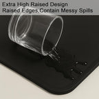 Silicone Baking Mat 35.4"x23.6" Food Grade Silicone Mats for Kitchen Counter Large Countertop Protector Mat with Edge Heightening Non-slip Heat Resistant Mats for Countertop Easy Clean(Black)