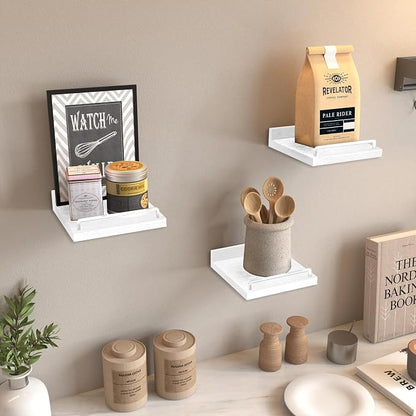 RYOFOBETTO Small Floating Shelf, 6 X 6 Inches Farmhouse Wall Shelves - Image 2