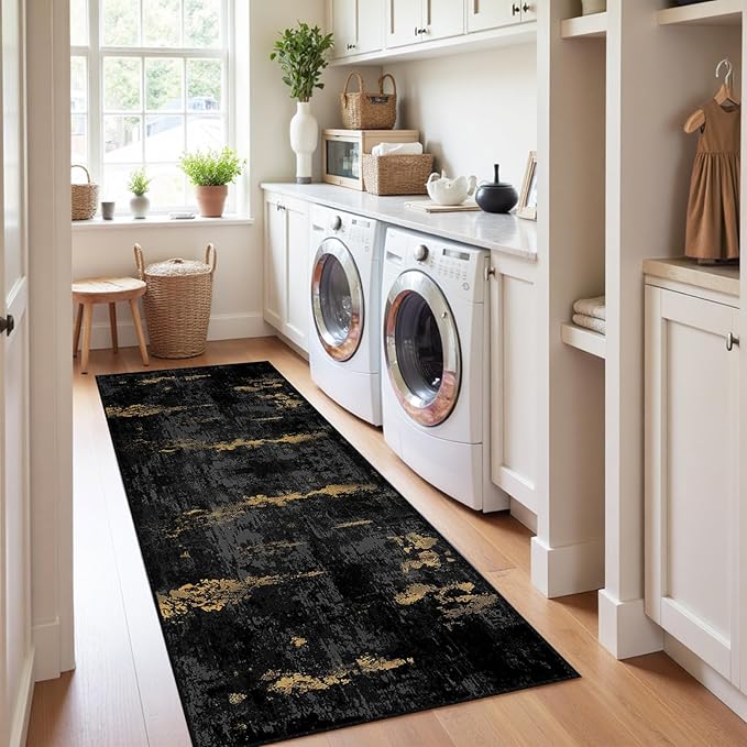 RELEANY Washable Runner 2'x8' Abstract Area Rug - Image 4
