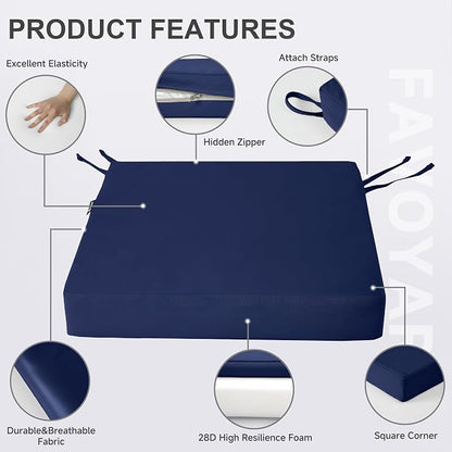 Favoyard Patio Chair Cushions 19 x 19 x 3 Inch Waterproof Outdoor Seat Cushions - Image 6