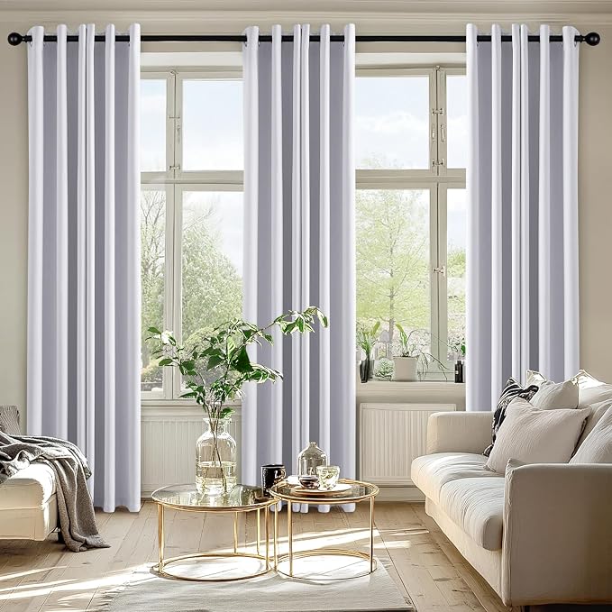 MIULEE Blackout Curtains for Bedroom 2 Panels 34x72 Inch Long Greyish White | - Image 6