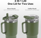 HASLE OUTFITTERS 30oz Tumbler Bulk with Handle, Insulated Travel Coffee Mug Set with Handle Leak-Proof Double Wall Stainless Steel Vacuum Tumblers Pack Metal Cup for Hot and Cold Drink