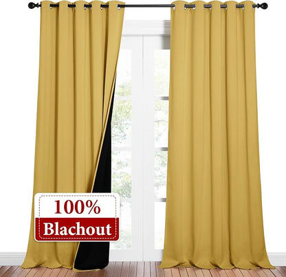 NICETOWN Total Shade Curtains and Draperies, Heavy-Duty Full Light Shading - Image 2
