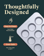 Caraway Non-Stick Ceramic 12-Cup Muffin Pan Duo - Naturally Slick Ceramic Coating - Non-Toxic, PTFE & PFOA Free - Perfect for Cupcakes, Muffins, and More - Black