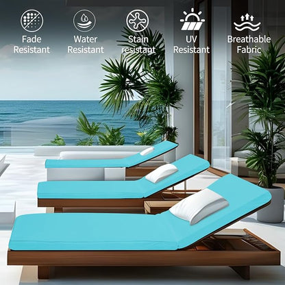 Outdoor Chaise Lounge Cushions for Patio, Waterproof Replacement Seat Cushions - Image 2