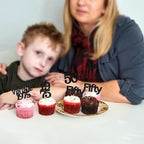 Gyufise 24Pcs Vintage 1975 Cupcake Toppers Cheers to 50 Fabulous Fifty Cupcake Picks 50th Birthday Wedding Anniversary Party Cake Decorations Supplies Black