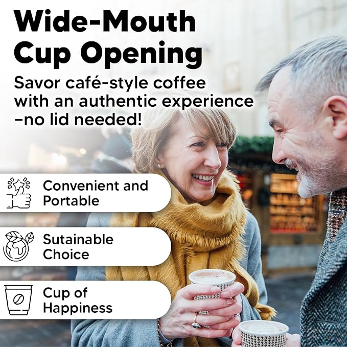 8 oz Coffee Cups - 200 Pack【No Lids】 Insulated Corrugated Disposable Paper Cups To Go, Double Wall Paper Hot Cups Bulk for Hot Beverage or Cold Drinks