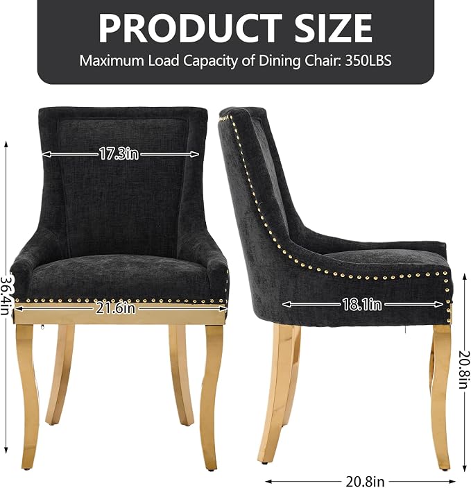Upholstered Dining Chairs Set of 6, Modern Fabric Side Chairs - Image 3