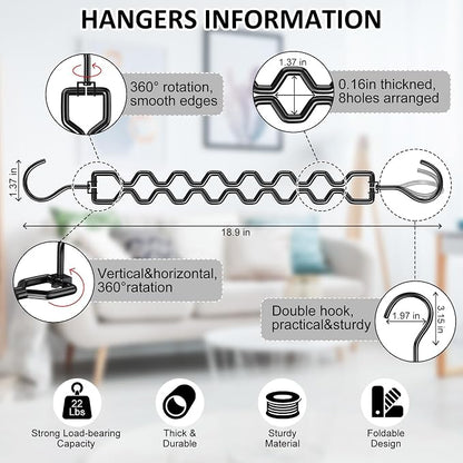 Space Saving Hangers for Clothes 6 Pack, Sturdy Metal Hangers Heavy Duty Magic - Image 4