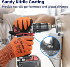 Schwer ProGuard Highest Level Cut Resistant Work Gloves PR3326 for Extreme Protection，ANSI A9 Cut Gloves with Reinforced Thumb, Non Slip, Non PFAS, Durable, Touch-screen, Orange 120 Pairs, L