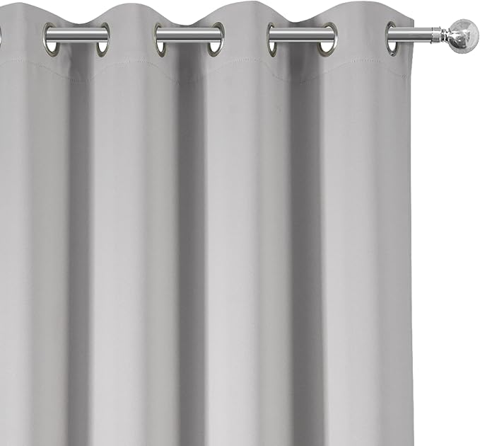 Blackout Curtains 66 x 95 inch/Light Grey Curtains Set of 2 Panels/Thermal - Image 7