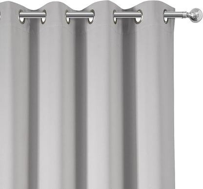 Blackout Curtains 66 x 95 inch/Light Grey Curtains Set of 2 Panels/Thermal - Image 7