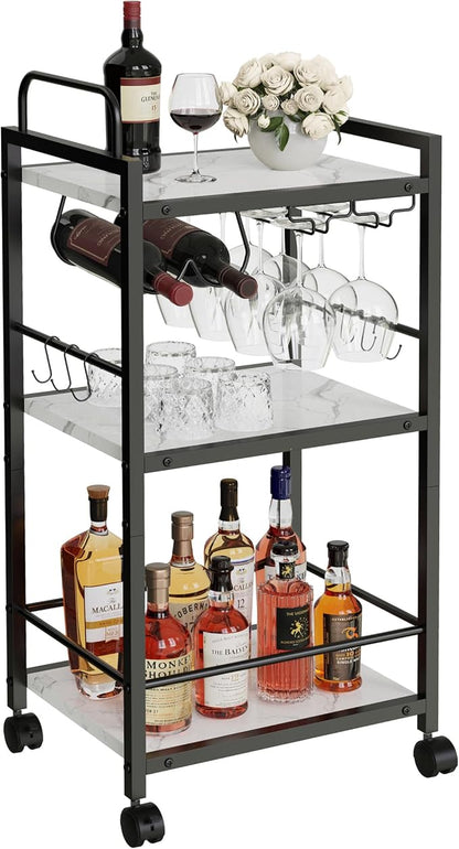 Bar Cart for The Home, 3 Tier Kitchen Carts by VANTIMO