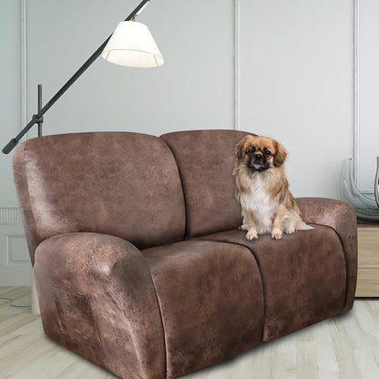 ANARACHON Loveseat Recliner Cover Leather Look Recliner Loveseat Covers - Image 2
