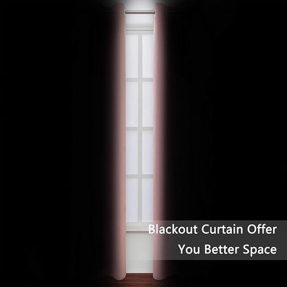 Blackout Curtains 66 x 84 inch/Pink Curtains Set of 2 Panels/Thermal Insulated - Image 3